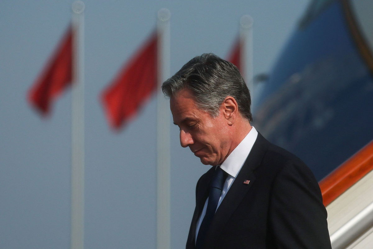 <i>Leah Millis/Reuters</i><br/>U.S. Secretary of State Antony Blinken arrives in Bejing