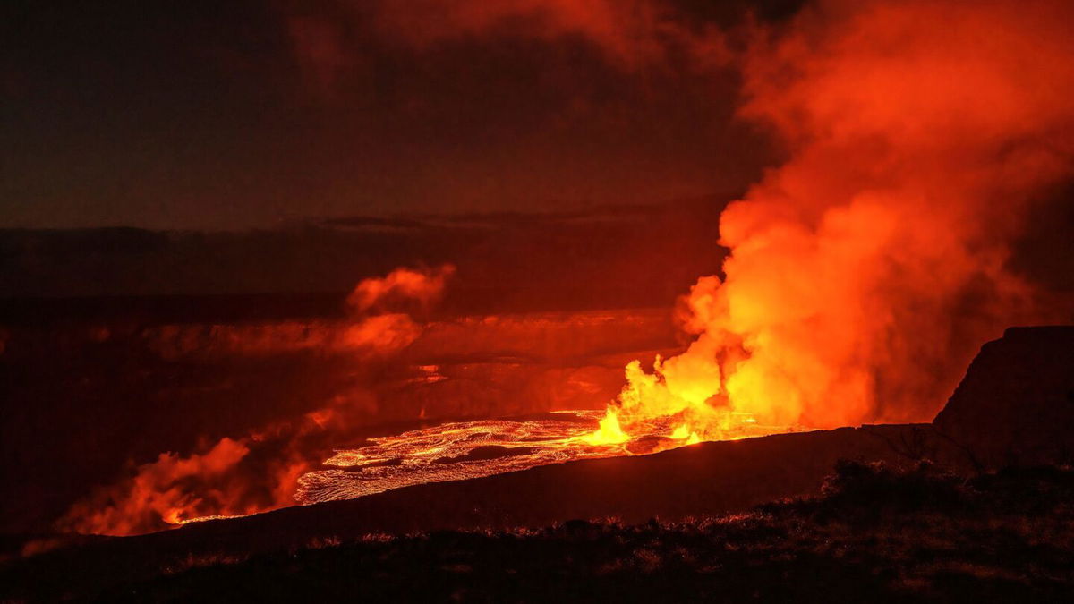 <i>Janice Wei/National Park Service/AP</i><br/>Lava spews from the Kilauea volcano in Hawaii on June 7.