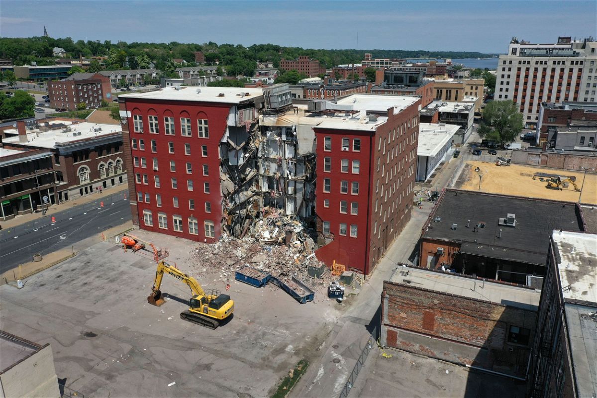 <i>Scott Olson/Getty Images</i><br/>Three people are still unaccounted for after an apartment building partially collapsed on May 28 in Davenport