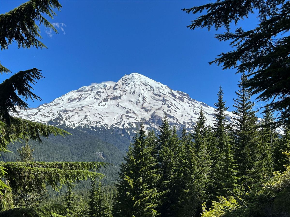 <i>Thomas O'Neill/NurPhoto/Getty Images</i><br/>Mount Rainier in Washington state rises more than 14