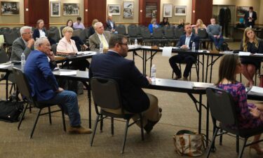 The Oklahoma Statewide Virtual Charter School Board listens to public comments at an April meeting.