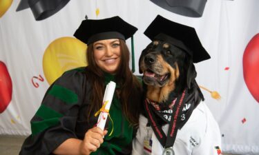 University of Maryland School of Medicine graduate Caroline Benzel is shown with Loki