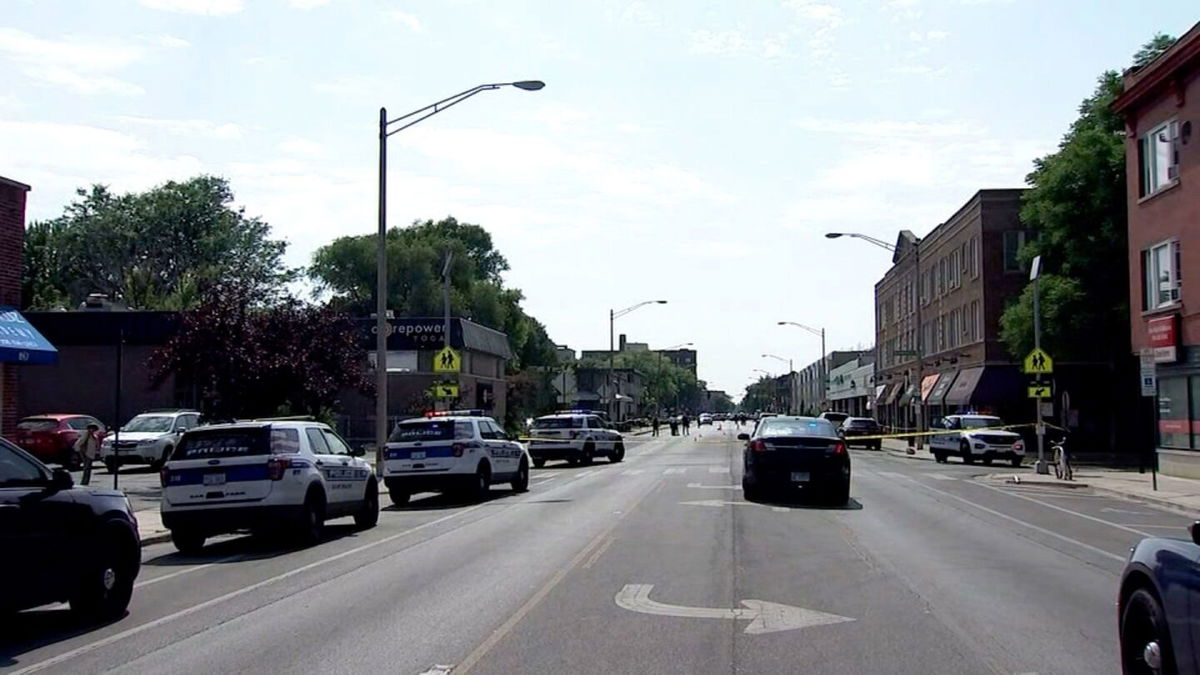 <i>WLS</i><br/>Police on the scene of a shooting at a funeral procession in Oak Park