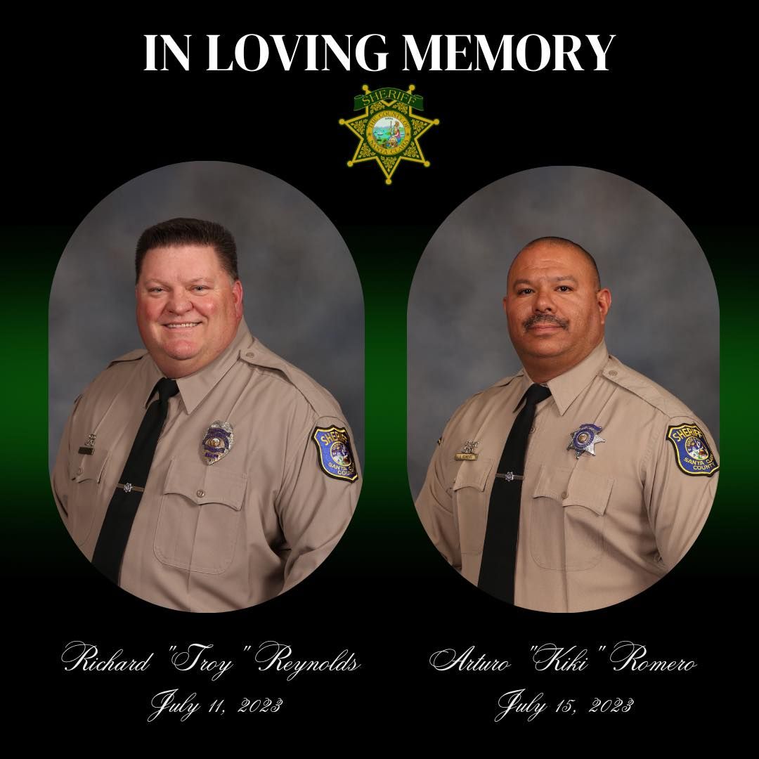 From L to R:  Deputy Richard Reynolds, Deputy Arturo Romero who both passed away four days apart. 