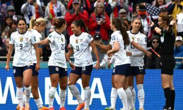 USA's players celebrate Sophia Smith's goal against Vietnam at the Women's World Cup.
