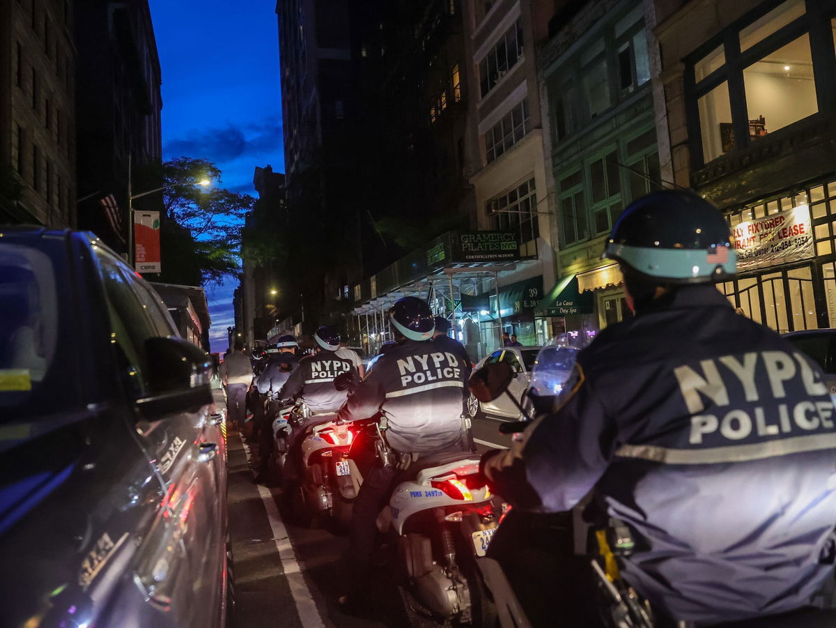 <i>Selcuk Acar/Anadolu Agency/Getty Images</i><br/>Security forces take measures around the area where protesters gather to commemorate the third anniversary of George Floyd's death