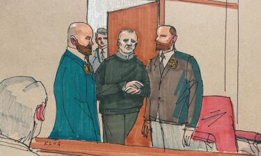 Robert Bowers is shown walking into court in a sketch