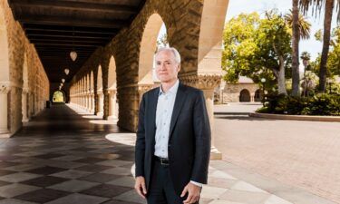 Stanford President Marc Tessier-Lavigne is pictured at Stanford University in Palo Alto