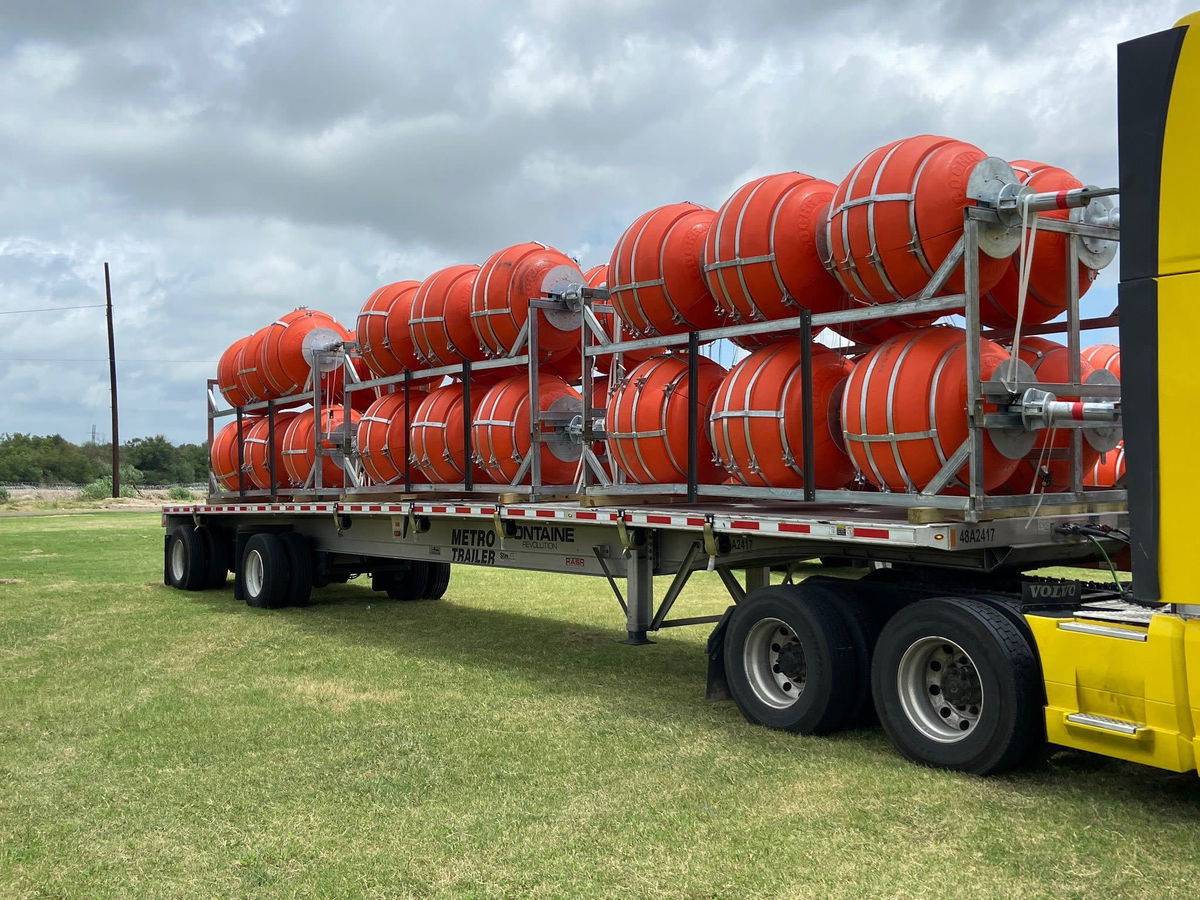 <i>Texas Department of Public Safety</i><br/>The installation of a marine barrier on the Rio Grande has started.