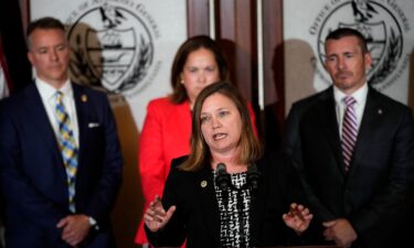 Pennsylvania Attorney General Michelle Henry speaks during a news conference Friday in Philadelphia.