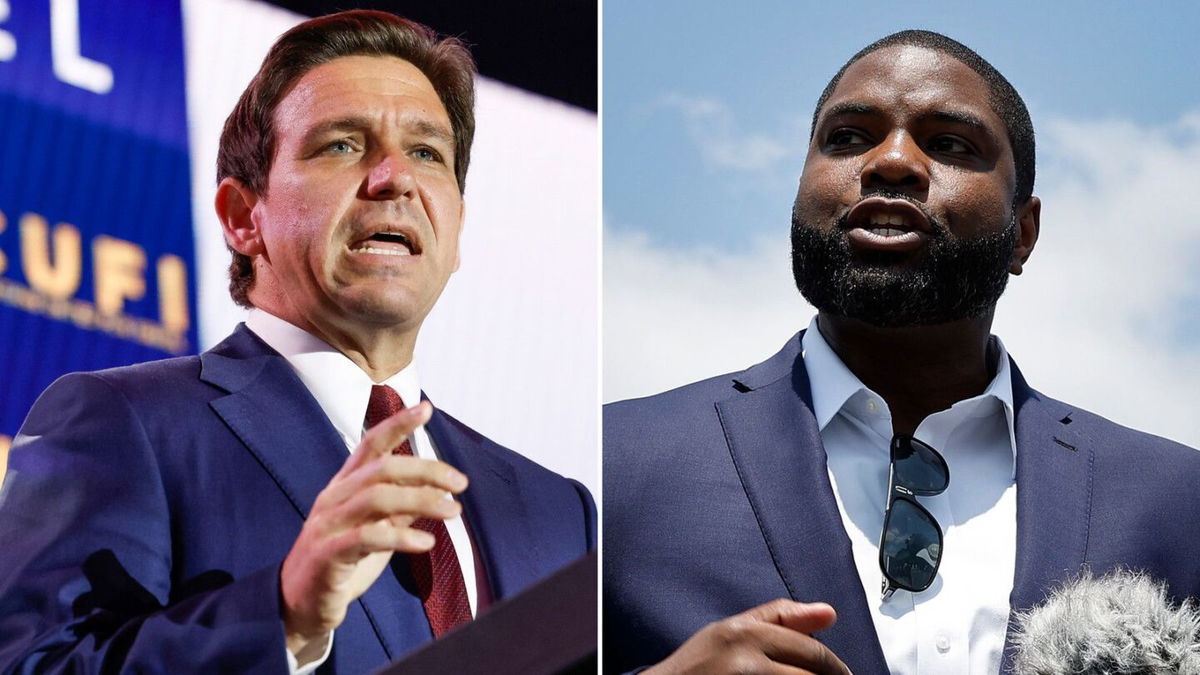 <i>Getty Images</i><br/>Florida Gov. Ron DeSantis accused Rep. Byron Donalds – the only Black Republican in Florida’s congressional delegation – of aligning himself with Vice President Kamala Harris by critiquing the state’s new standards for teaching Black history.