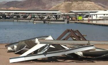 A monsoon storm tore through the Las Vegas Boat Harbor at Lake Mead