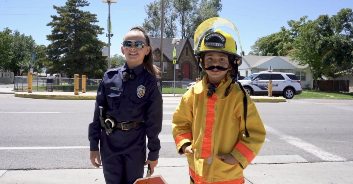 <i>KSTU</i><br/>Pint size emergency responders are teaching students and motorists how children can get to school safely.