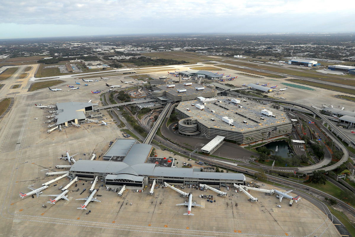 <i>Mike Ehrmann/Getty Images/FILE</i><br/>All flights from Tampa International Airport have been canceled Tuesday as Hurricane Idalia barrels toward the Florida’s Gulf Coast.