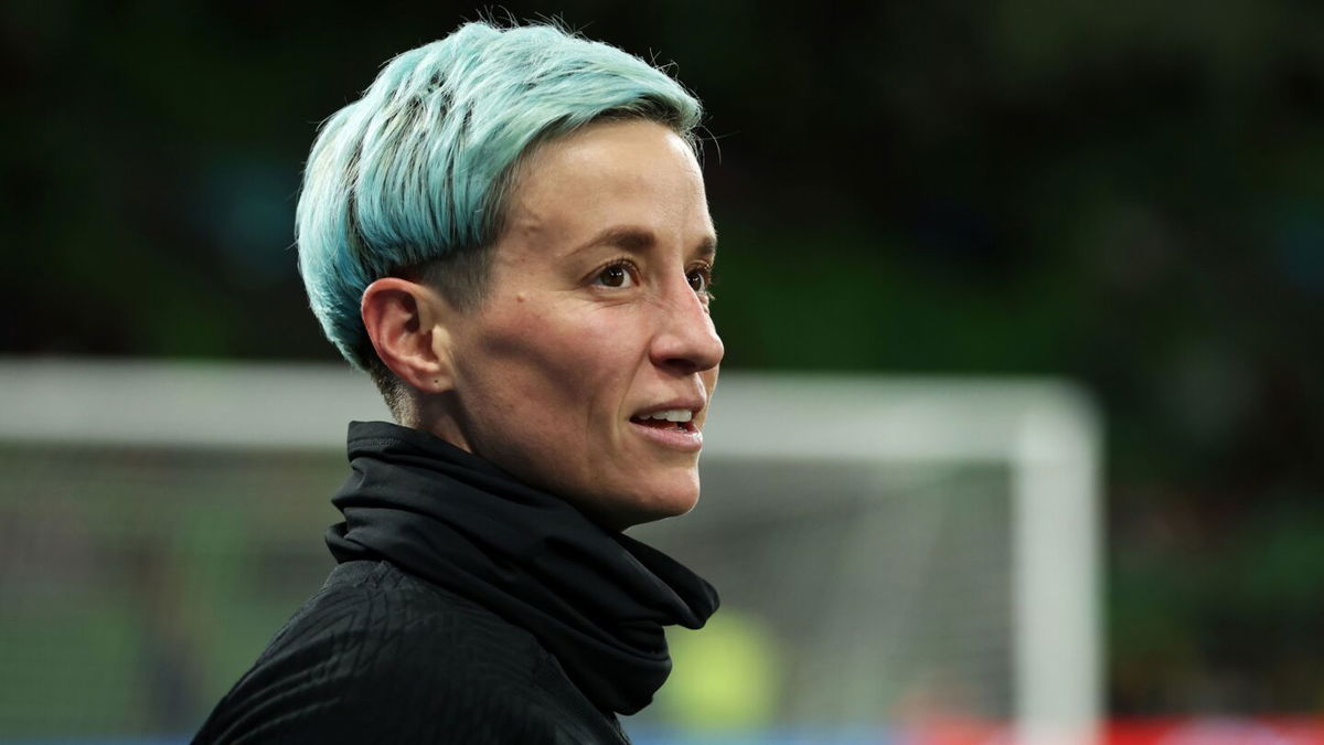 <i>Robert Cianflone/Getty Images</i><br/>Rapinoe warms up prior to the US' World Cup match against Sweden