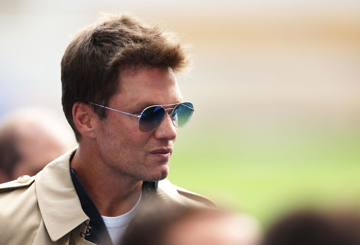 <i>Cameron Smith/Getty Images Europe/Getty Images</i><br/>Former NFL quarterback Tom Brady looks on prior to the Championship match between Birmingham City and Leeds United at St Andrew's on August 12 in Birmingham