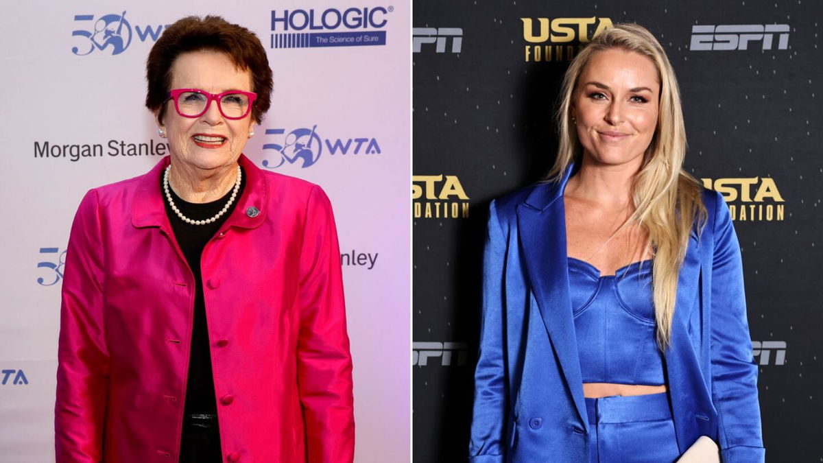 <i>Sarah Stier/Getty Images; Shea Kastriner/USTA/AP</i><br/>Lindsey Vonn heaped praise on tennis great Billie Jean King.