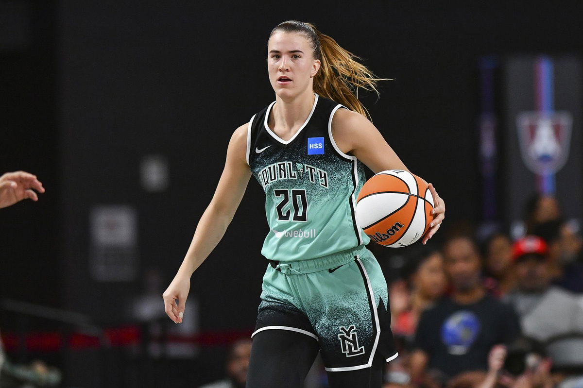 <i>Rich von Biberstein/Icon Sportswire/AP</i><br/>Sabrina Ionescu’s signature shoes go missing in Las Vegas.