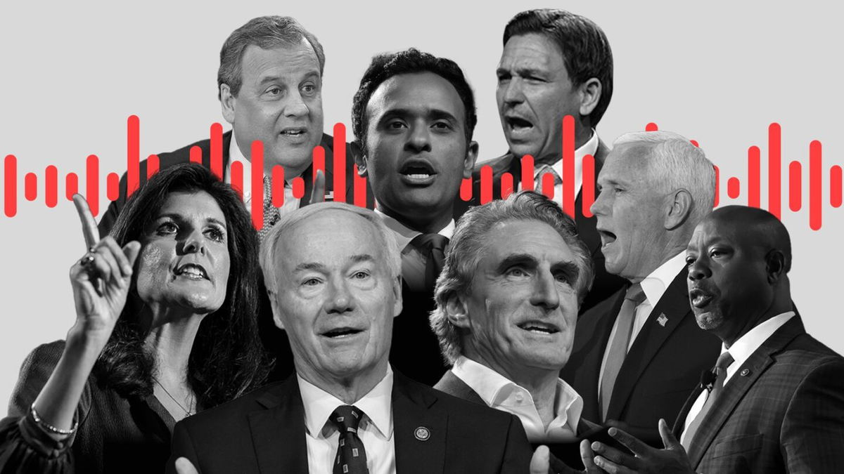 <i>Photo-illustration: Getty images/CNN</i><br/>CNN is tracking how long each candidate talked for at the first Republican primary presidential debate. Follow the full breakdown below to see who’s getting the most and least air time. This graphic will be updated every 10 seconds.