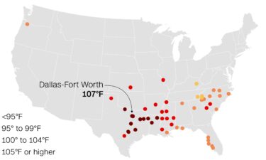 A brutal heat wave that baked most of the central and southern US this week will slowly shift its most intense heat southward through the weekend and tie or break dozens of heat records.