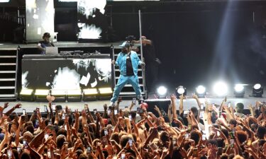 T-Pain films his virtual concert in front of a green screen in Culver City