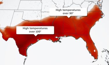 Monday high temperature potential across the South is seen here.