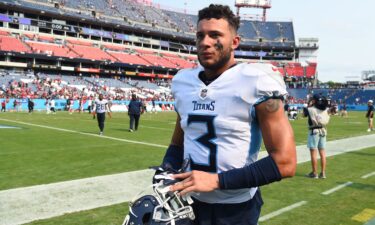 Tennessee Titans cornerback Caleb Farley is pictured here after a September 2021 loss to the Arizona Cardinals in Nashville.