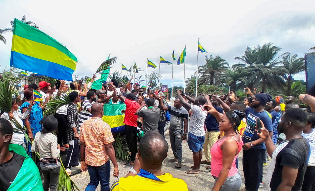 <i>BTP advisers on behalf of the President's Office/AP</i><br/>Gabon's ousted president Ali Bongo Ondimba appears in a video aired after the coup on August 30.