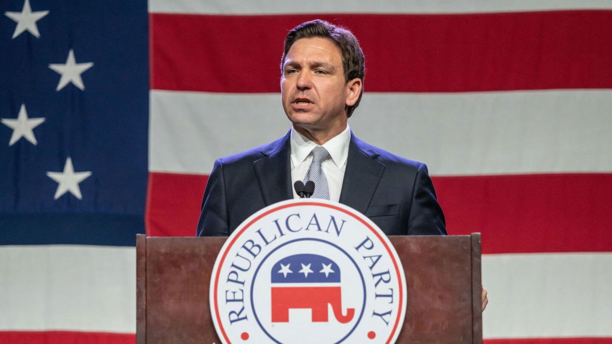 <i>Sergio Flores/AFP/Getty Images</i><br/>Florida Gov. Ron DeSantis seen in Des Moines