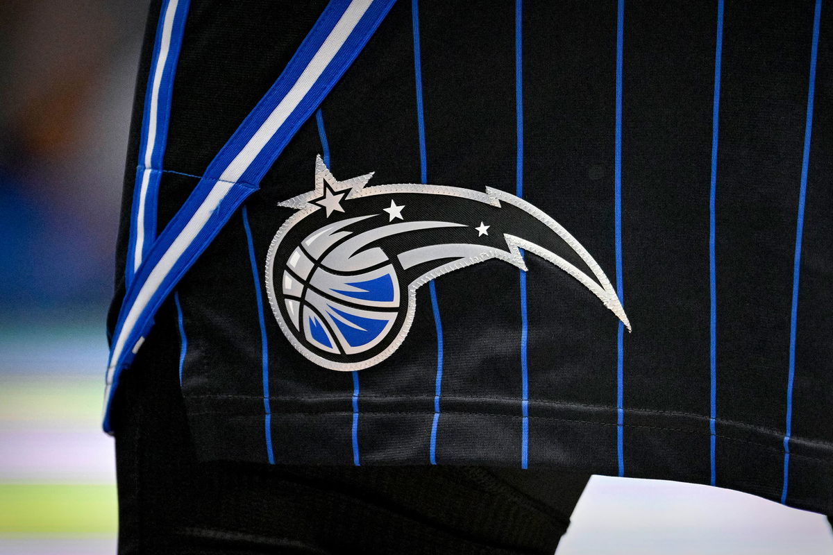 <i>Jerome Miron/USA Today Sports/Reuters/FILE</i><br/>A view of the Orlando Magic logo during the game between the Dallas Mavericks and the Orlando Magic at the American Airlines Center.