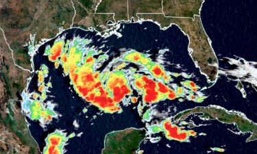 This broad area of showers and thunderstorms in the central Gulf of Mexico is being called Potential Tropical Cyclone 9.