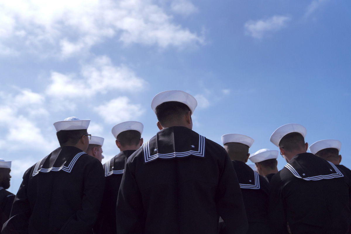 <i>Eric Thayer/Bloomberg/Getty Images/FILE</i><br/>Navy sailors are pictured here at Naval Base Point Loma in San Diego