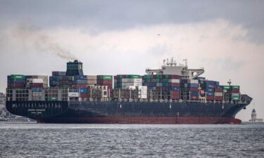 Hong-Kong-flagged container ship Joseph Schulte transits the Bosphorus Strait in Istanbul