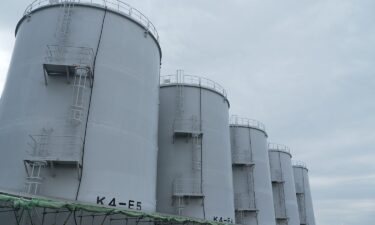 Treated radioactive wastewater is seen here stored in towering tanks in Fukushima