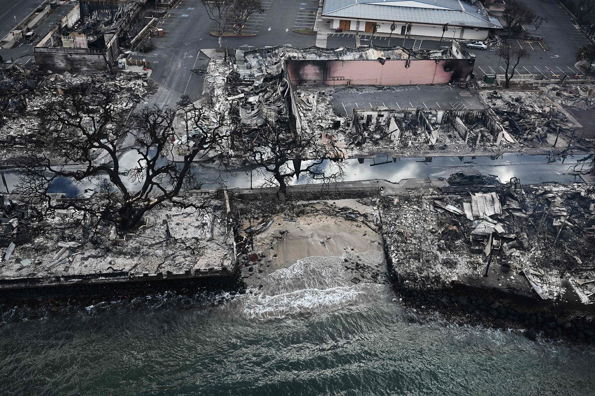 <i>Justin Sullivan/Getty Images</i><br/>A view of a neighborhood that was destroyed by a wildfire on August 16