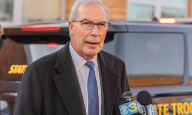 US Attorney David C. Weiss gives remarks to the media at William Penn High School in New Castle