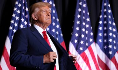 Former President and Republican presidential candidate Donald Trump attends a campaign event in Council Bluffs