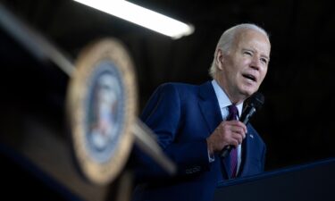 President Joe Biden speaks about his economic plan "Bidenomics" at Auburn Manufacturing Inc.