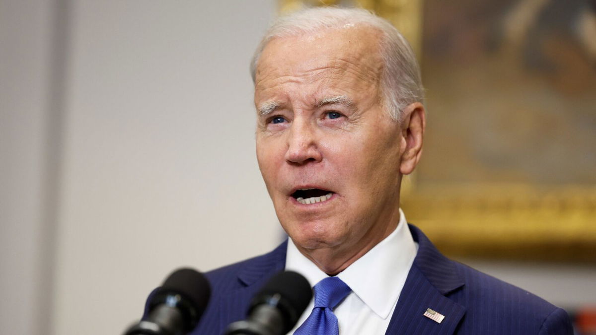 <i>Anna Moneymaker/Getty Images</i><br/>President Joe Biden delivers remarks in the Roosevelt Room at the White House on July 21.