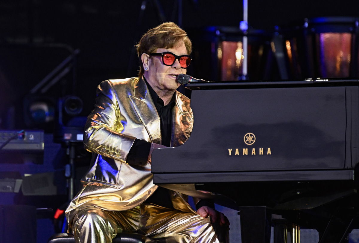 <i>Leon Neal/Getty Images</i><br/>Elton John performs a the Glastonbury Festival 2023 on June 25