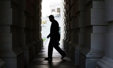 Sen. Joe Manchin leaves the U.S. Capitol after a cloture vote September 27