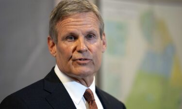 Tennessee Gov. Bill Lee responds to questions during a news conference on April 11 in Nashville.