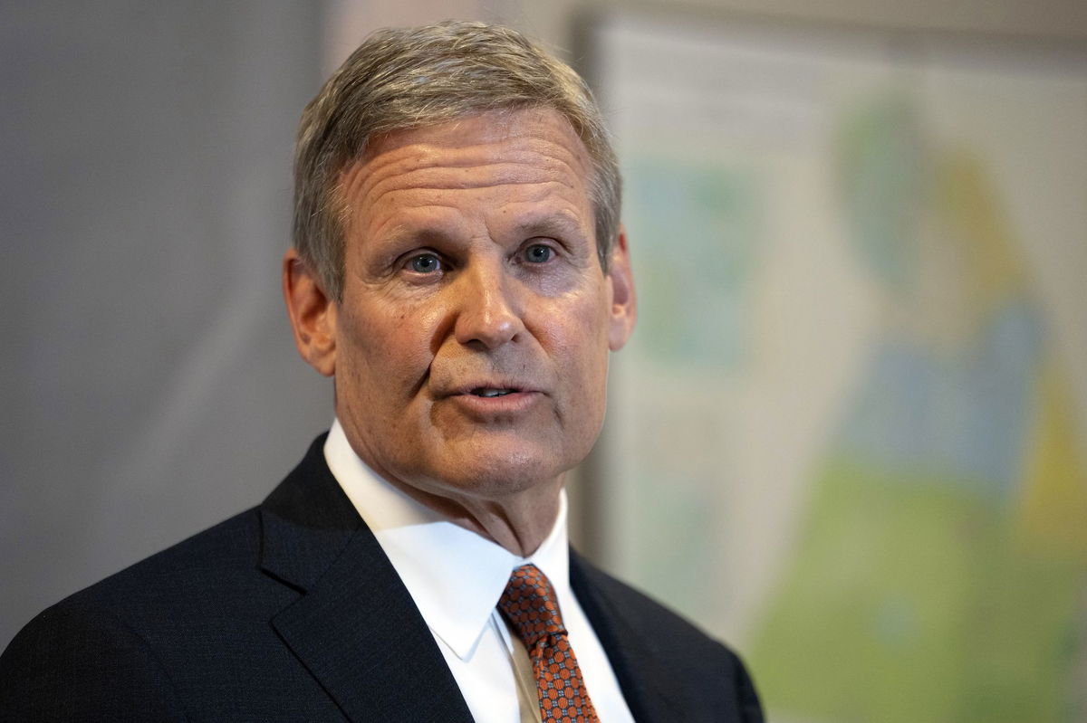 <i>George Walker IV/AP/FILE</i><br/>Tennessee Gov. Bill Lee responds to questions during a news conference on April 11 in Nashville.