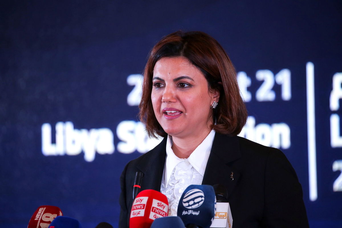 <i>Hazem Ahmed/Reuters/FILE</i><br/>Libyan Foreign Minister Najla Mangoush attends a joint press conference at the conclusion of the Libya Stabilization Conference