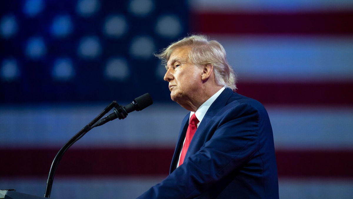 <i>Alex Brandon/AP</i><br/>Former President Donald Trump speaks at the Conservative Political Action Conference on March 4 at National Harbor in Oxon Hill