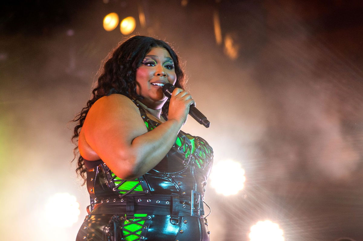 <i>Joseph Okpako/WireImage/Getty Images</i><br/>Lizzo performs on stage in July.