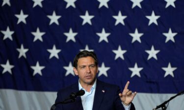 Florida Gov. Ron DeSantis speaks on August 6 in Cedar Rapids