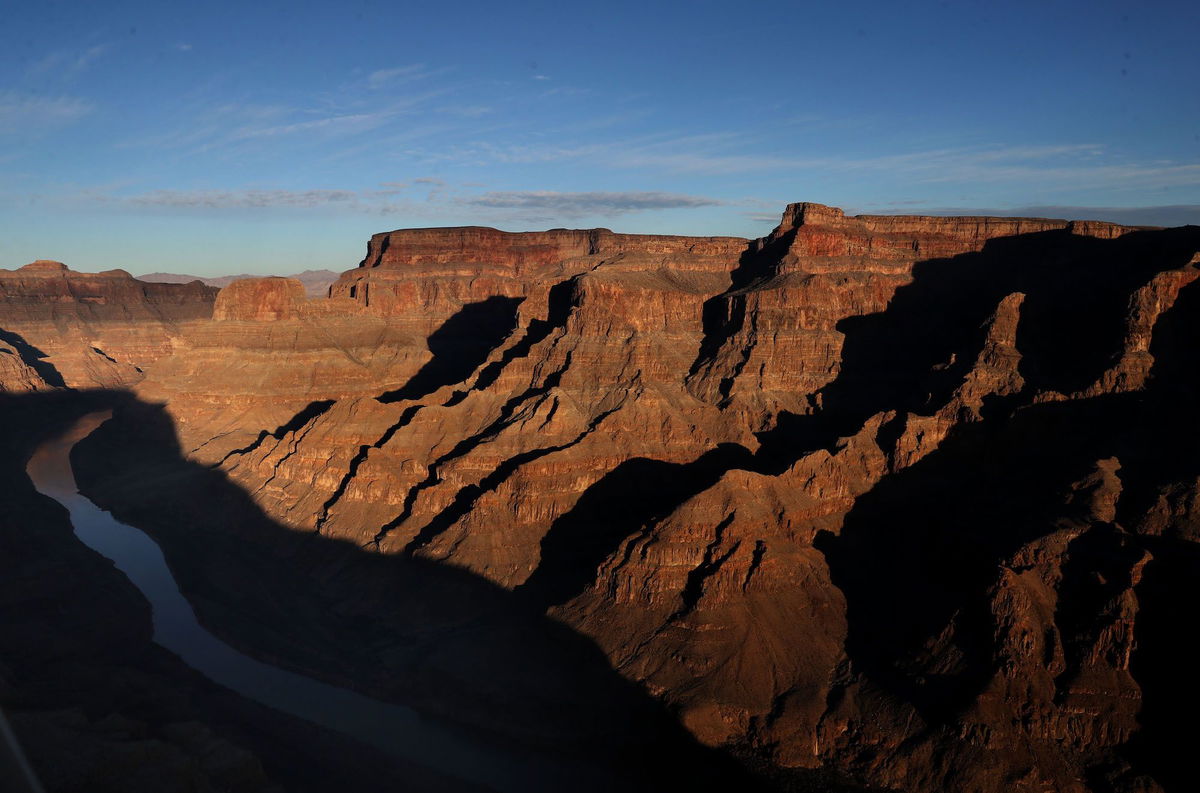 <i>Justin Sullivan/Getty Images/FILE</i><br/>The Colorado River winds its way along the West Rim of the Grand Canyon in the Hualapai Indian Reservation on January 10