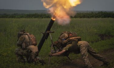 Ukrainian soldiers are seen here on the frontline in Zaporizhzhia region