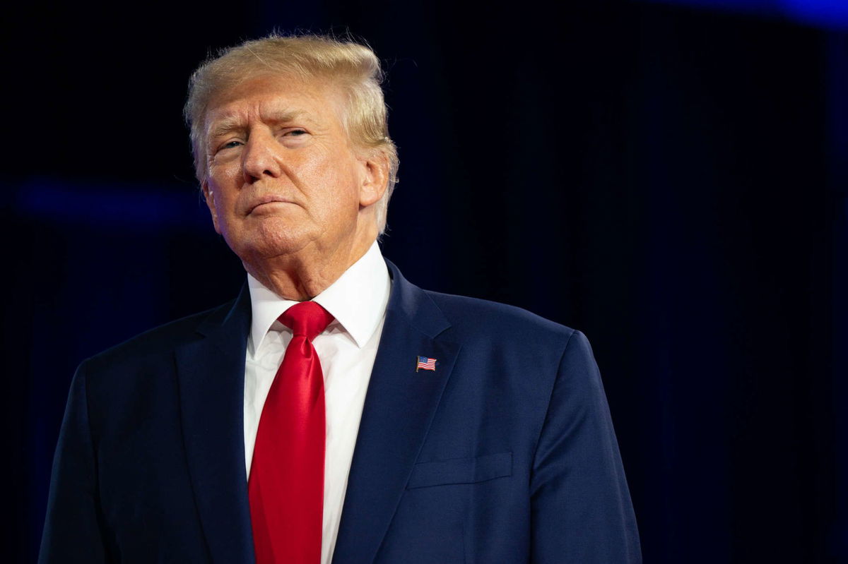 <i>Brandon Bell/Getty Images/FILE</i><br/>Legal scholars are raising a constitutional argument that 2024 Republican candidate Donald Trump should be barred from the presidency.